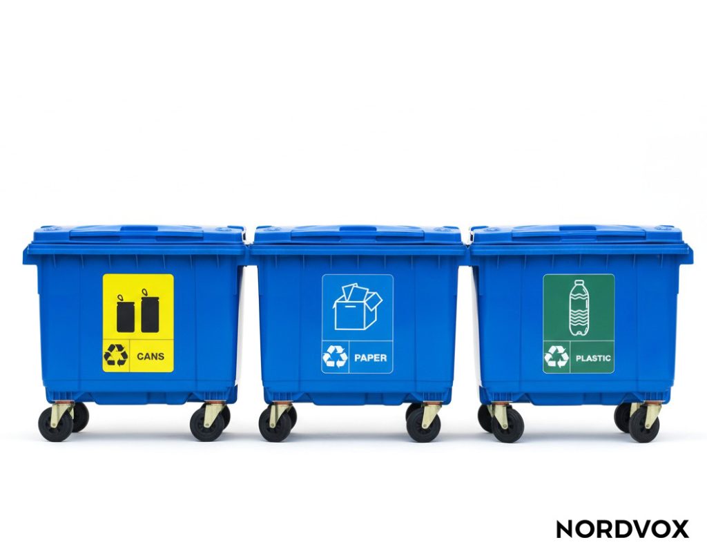 MGB660 Wheel Bin Recycling Set in Blue