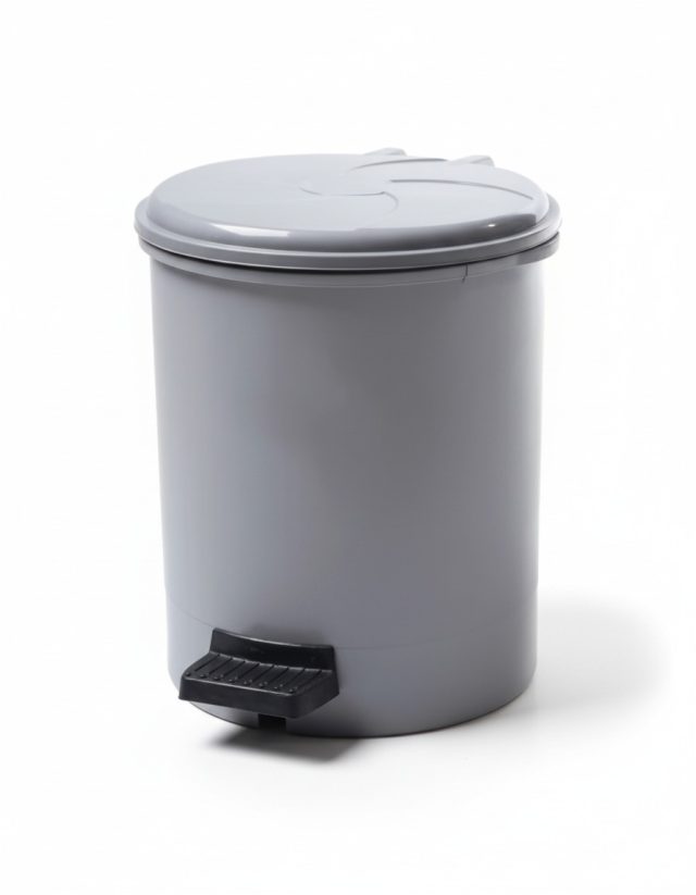 10 litre step pedal waste bin in grey colour. SP11 - Pedal Waste Bin