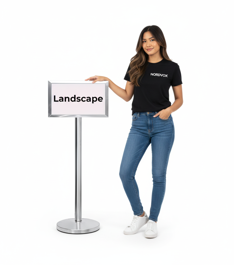 Woman with Landscape Display Stand in stainless steel