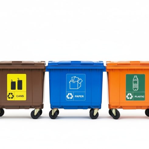 MGB660 Recycling Bins MGB660 Four Wheel Bin Recycling Set 3R Bin Recycling