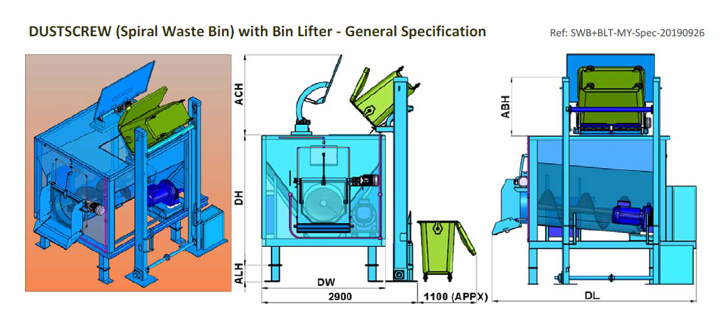 Spiral Waste Bin Diagram