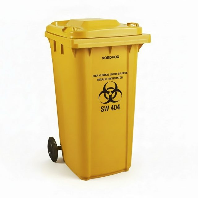 MGB120 Two Wheel Bin Clinical Waste. Medical Waste Wheel Bin Nordvox
