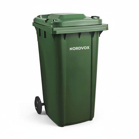 MGB120 Two Wheel Bin in Green Colour. Nordvox Wheelie Bin 120 liter
