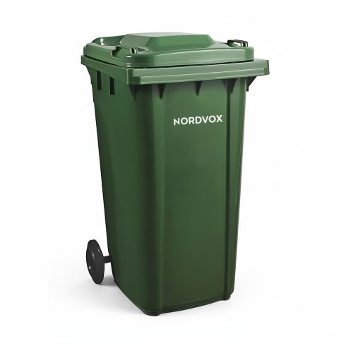 MGB120 Two Wheel Bin in Green Colour. Nordvox Wheelie Bin 120 liter