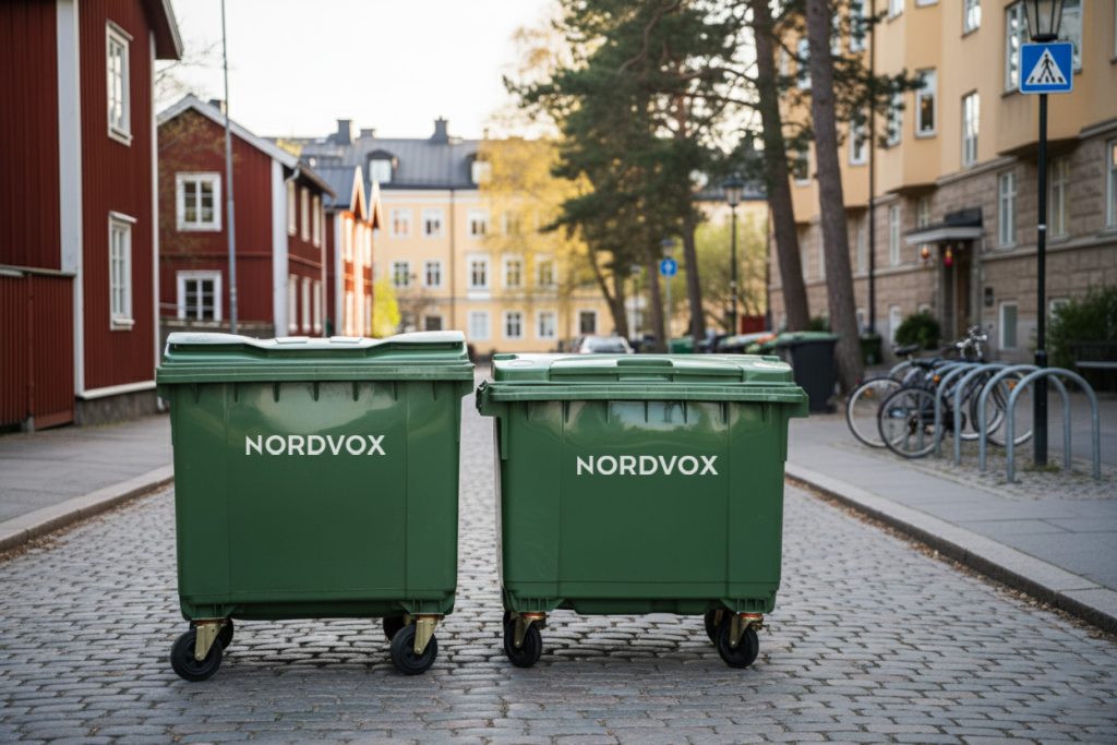 MGB660 and MGB1100 Four Wheel Bin in Sweden NORDVOX