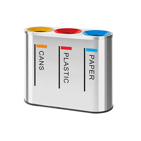 Stainless Steel 3-in-1 Recycling Bin