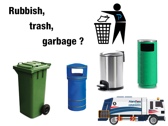 Rubbish, Trash, Garbage and Waste Bins