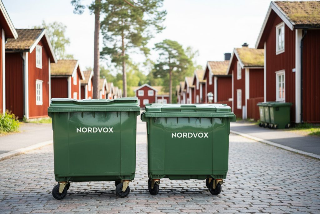 MGB660 and MGB1100 Four Wheel Bin or mobile garbage bins on the streets