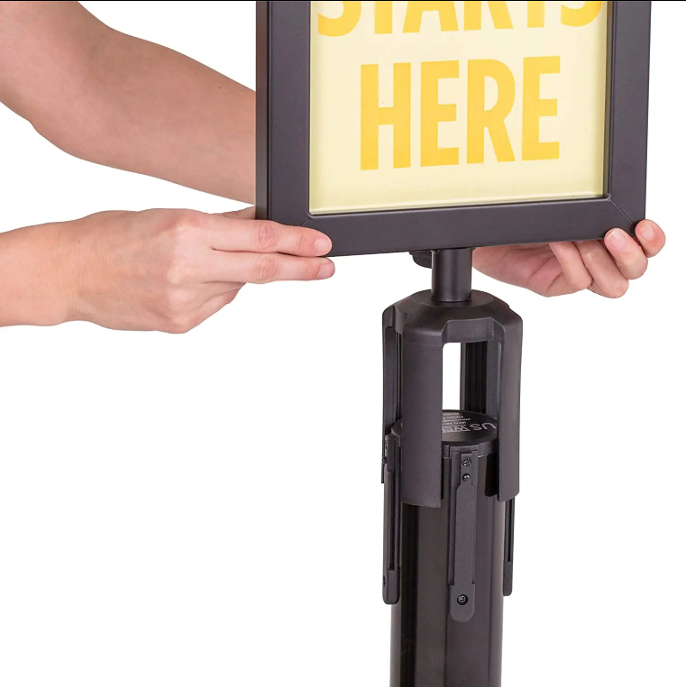 Signage for queue up stand