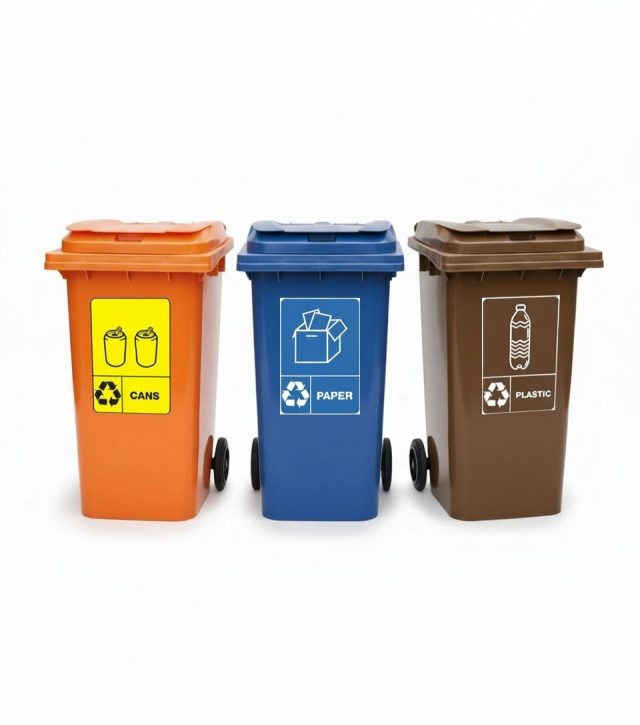 MGB240 Two Wheel Bin Recycling Bin Set
