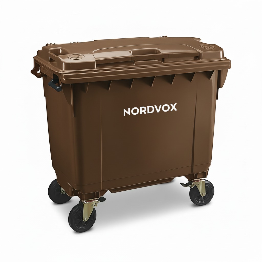 MGB660 Four Wheel Bin - Nordvox in Brown Colour 660 liters