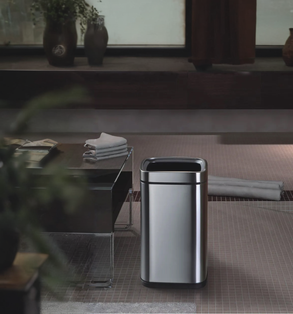 Stainless Steel Room Bin in Hotel Room