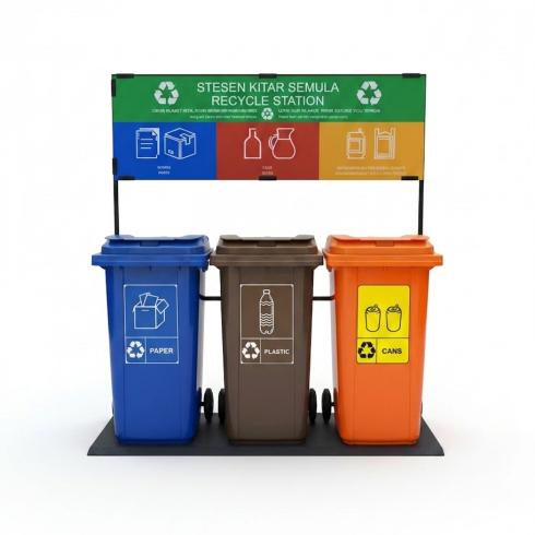MGB240 Wheel Bin Recycling Set on Platform NORDVOX