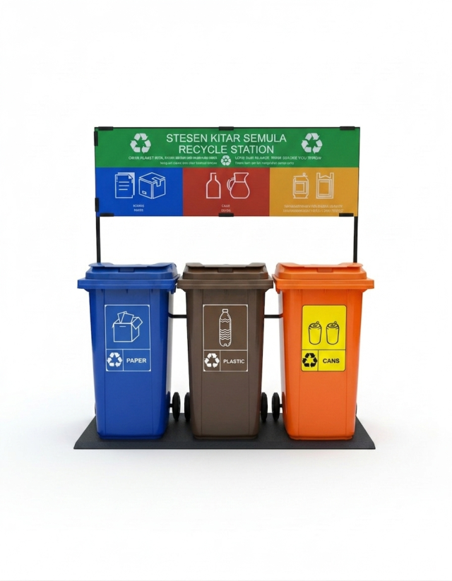 MGB240 Wheel Bin Recycling Set on Platform NORDVOX