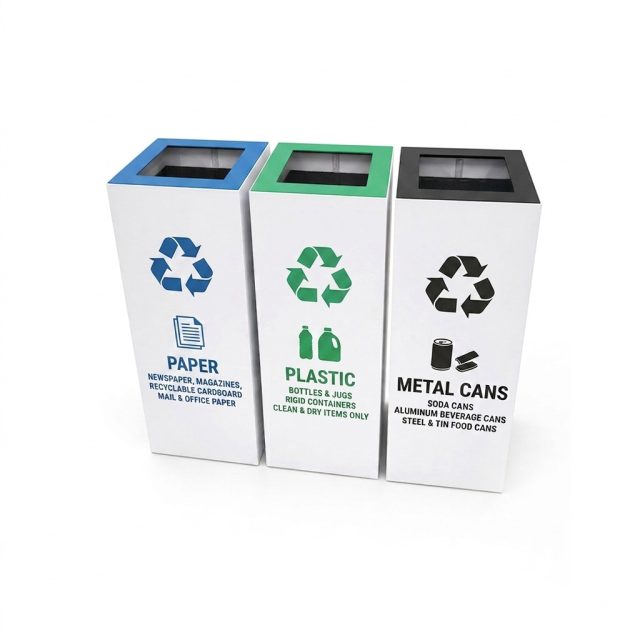 DELA 40 Recycling Set by NORDVOX. Sleek nordic recycling bins