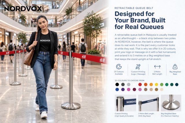 Queue up stand custom printing and multi colour choices NORDVOX