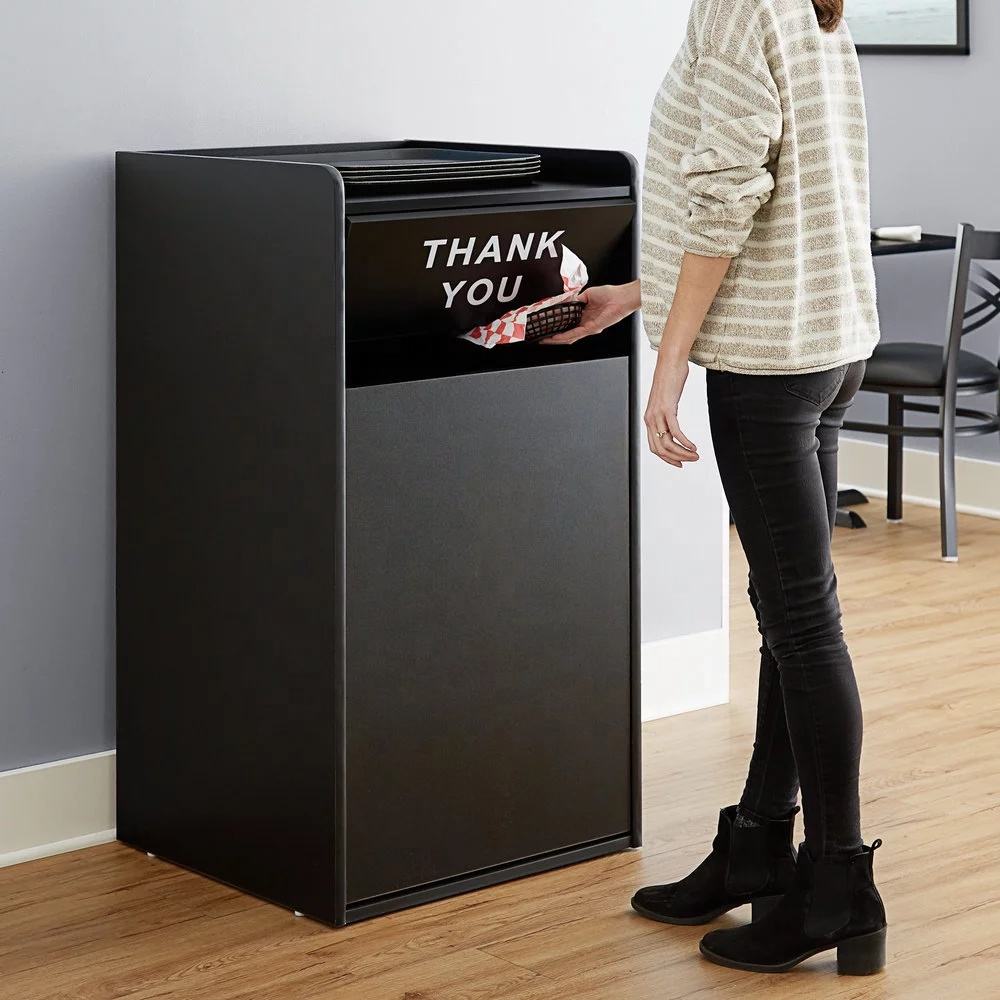 TRC1100 tray return cabinet from NORDVOX — melamine waste receptacle with tray shelf for restaurants and food courts